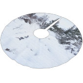 Jupon De Sapin En Polyester Brossé Snowy Forest Christmas Tree Skirt (Angle)