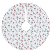 Jupon De Sapin En Polyester Brossé Soccer Santa Christmas Pattern (Devant)