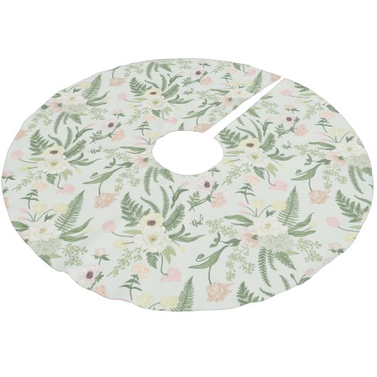 Jupon De Sapin En Polyester Brossé Soft Mint Green Garden Motif (Angle)