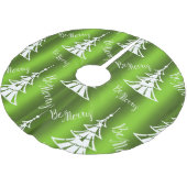 Jupon De Sapin En Polyester Brossé Sois Joyeux Noël Vert (Angle)