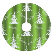 Jupon De Sapin En Polyester Brossé Sois Joyeux Noël Vert (Devant)