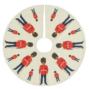 Jupon De Sapin En Polyester Brossé Soldats britanniques en bleu et rouge sur beige cl