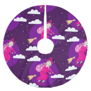 Jupon De Sapin En Polyester Brossé sorcière violette befana broomrider spookmas