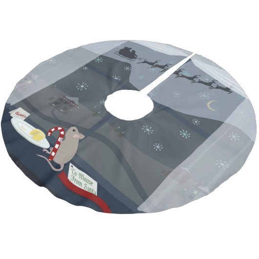 Jupon De Sapin En Polyester Brossé Souris de Noël (Angle)