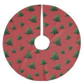 Jupon De Sapin En Polyester Brossé Sparkly sapin vert étincelle rouge motif (Devant)