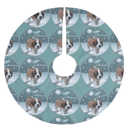 Jupon De Sapin En Polyester Brossé St Bernard Noël (Devant)