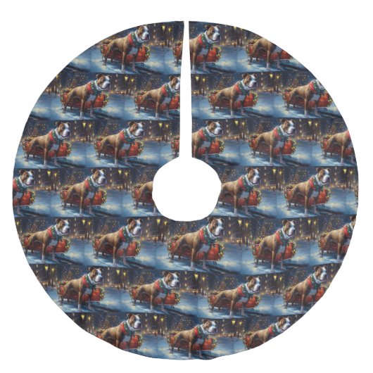 Jupon De Sapin En Polyester Brossé Staffordshire Bull Terrier Noël Festive (Devant)