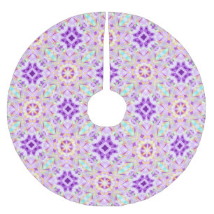 Jupon De Sapin En Polyester Brossé Star moderne Noël Festive violet or jaune