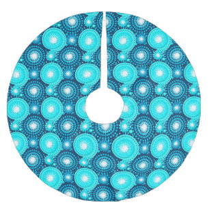 Jupon De Sapin En Polyester Brossé Starburbs et pingwheel, indigo et turquoise