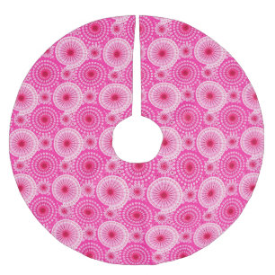 Jupon De Sapin En Polyester Brossé Starburbs et pinwheel, fuchsia rose & maron