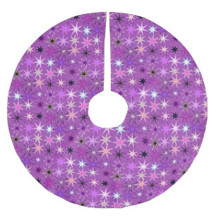 Jupon De Sapin En Polyester Brossé Starburst moderne imprimer, violet violet et orchi