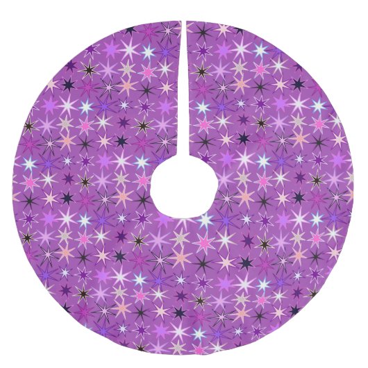 Jupon De Sapin En Polyester Brossé Starburst moderne imprimer, violet violet et orchi (Devant)