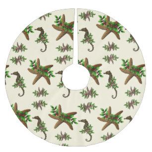 Jupon De Sapin En Polyester Brossé Starfish Sea Hors Noël Motif