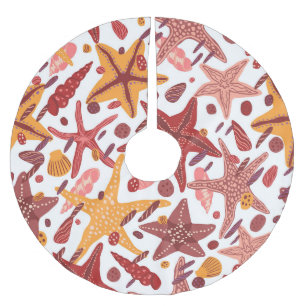 Jupon De Sapin En Polyester Brossé Starfish Shells : Motif scandinave