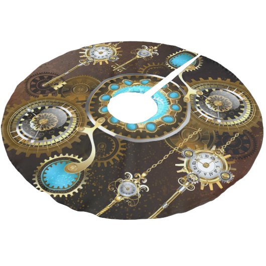 Jupon De Sapin En Polyester Brossé Steampunk Rusty Background (Angle)