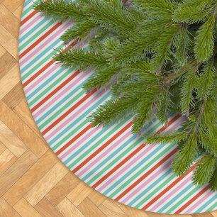 Jupon De Sapin En Polyester Brossé Stripes Colorful Cheerful Cute