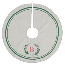 Stripes de Noël et jupe d'arbre de monogramme Wrea
