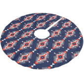 Jupon De Sapin En Polyester Brossé Style ethnique, motif sans couture géométrique. (Angle)