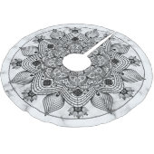 Jupon De Sapin En Polyester Brossé Style Floral noir et blanc Mandala (Angle)