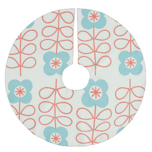 Jupon De Sapin En Polyester Brossé Style nordique Géométrique Floral Vintage.
