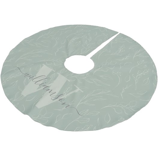 Jupon De Sapin En Polyester Brossé Style rustique Sage vert Botanique Nom floral (Angle)