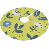 Jupon De Sapin En Polyester Brossé Style scandinave, motif sans couture fleurie. (Angle)