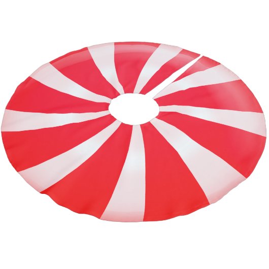 Jupon De Sapin En Polyester Brossé Sucre de canne en bande rouge et blanc (Angle)