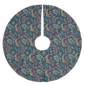 Jupon De Sapin En Polyester Brossé Sucre de canne festif et Holly Motif (Devant)