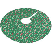 Jupon De Sapin En Polyester Brossé Sucre de canne vert rouge Pepperment Noël (Angle)