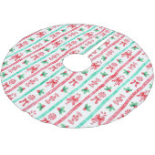 Jupon De Sapin En Polyester Brossé Sucres de canne d'aquarelle rayée + Bonbons de men (Angle)