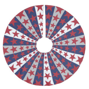 Jupon De Sapin En Polyester Brossé Sunburst patriotique : Drapeau américain