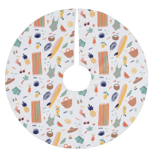 Jupon De Sapin En Polyester Brossé Sunny Beach Fun Motif (Devant)