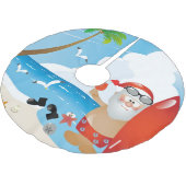 Jupon De Sapin En Polyester Brossé surfer santa claus (Angle)