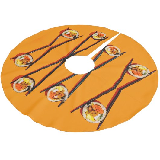 Jupon De Sapin En Polyester Brossé Sushi avec baguettes (Angle)