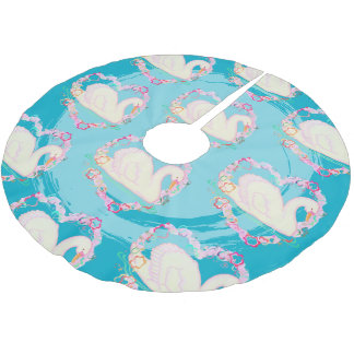 Jupon De Sapin En Polyester Brossé Swan 'a Swimming
