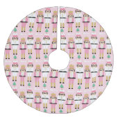 Jupon De Sapin En Polyester Brossé Sweet Pastel Nutcracker Noël (Devant)