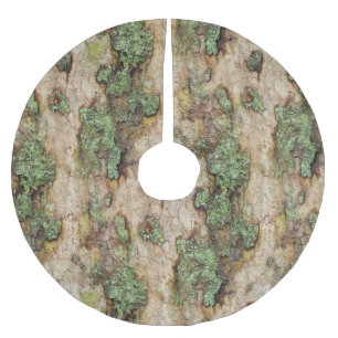 Jupon De Sapin En Polyester Brossé Sycamore arbre écorce mousse Lichen