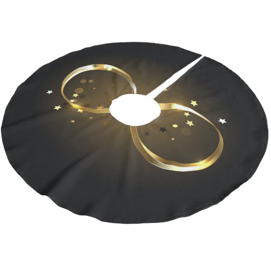 Jupon De Sapin En Polyester Brossé Symbole d'infini doré (Angle)