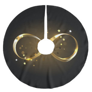 Jupon De Sapin En Polyester Brossé Symbole d'infini doré