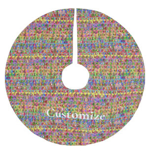 Jupon De Sapin En Polyester Brossé Symboles de paix multicolores motif Thunder_Cove