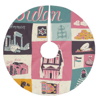 Jupon De Sapin En Polyester Brossé Symboles illustrés de la culture jordanienne