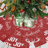 Jupon De Sapin En Polyester Brossé Tableau noir Croisé Flèche Cerf Noël