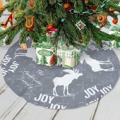 Jupon De Sapin En Polyester Brossé Tableau noir Croisé Flèche Moose Noël