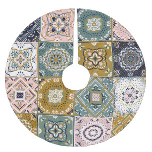 Jupon De Sapin En Polyester Brossé Talavera Indian : Patchwork, Ethnic Mosaic.