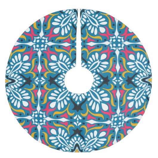 Jupon De Sapin En Polyester Brossé Talavera Mosaic : Papier Peint Multicultural Sans (Devant)