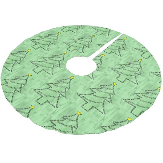 Jupon De Sapin En Polyester Brossé Tambour Arbre de Noël (Angle)