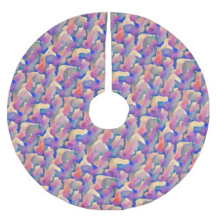 Jupon De Sapin En Polyester Brossé Tapis d'arbre à motif aquarelle