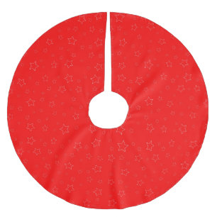 Jupon De Sapin En Polyester Brossé Tapis d'arbre aux étoiles rouges