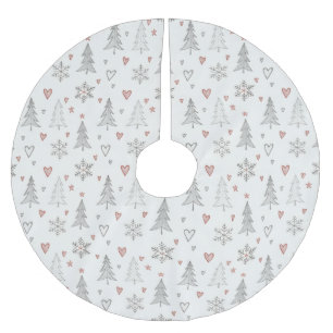 Jupon De Sapin En Polyester Brossé Tapis d'arbre de Noël vintage Arbres de Noël & Cœu