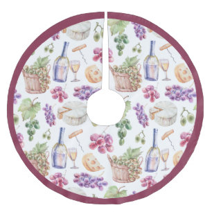 Jupon De Sapin En Polyester Brossé Tapis d'arbre en polyester brossé à motif amateur 